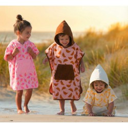 PONCHO DE BAIN EN BAMBOU ET GAZE DE COTON "CROISSANTS" 3/5 ANS - BB AND CO