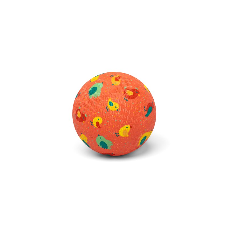 BALLON EN CAOUTCHOUC 18 CM CORAIL "OISEAUX" - LITTLE L