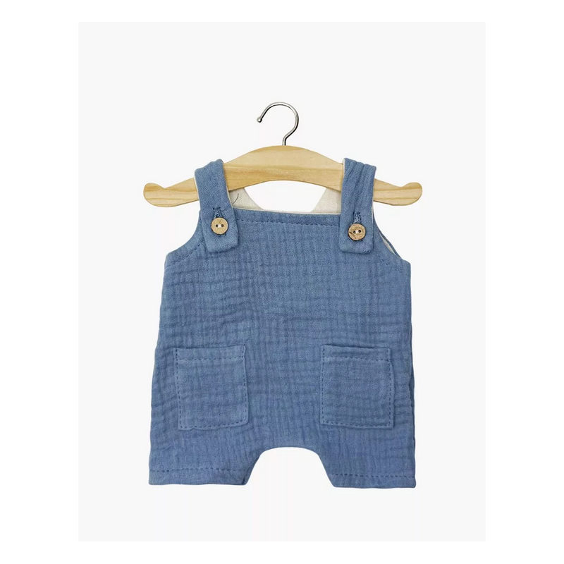 SALOPETTE COURTE ANTONIN EN GAZE BLEU JEAN - MINIKANE