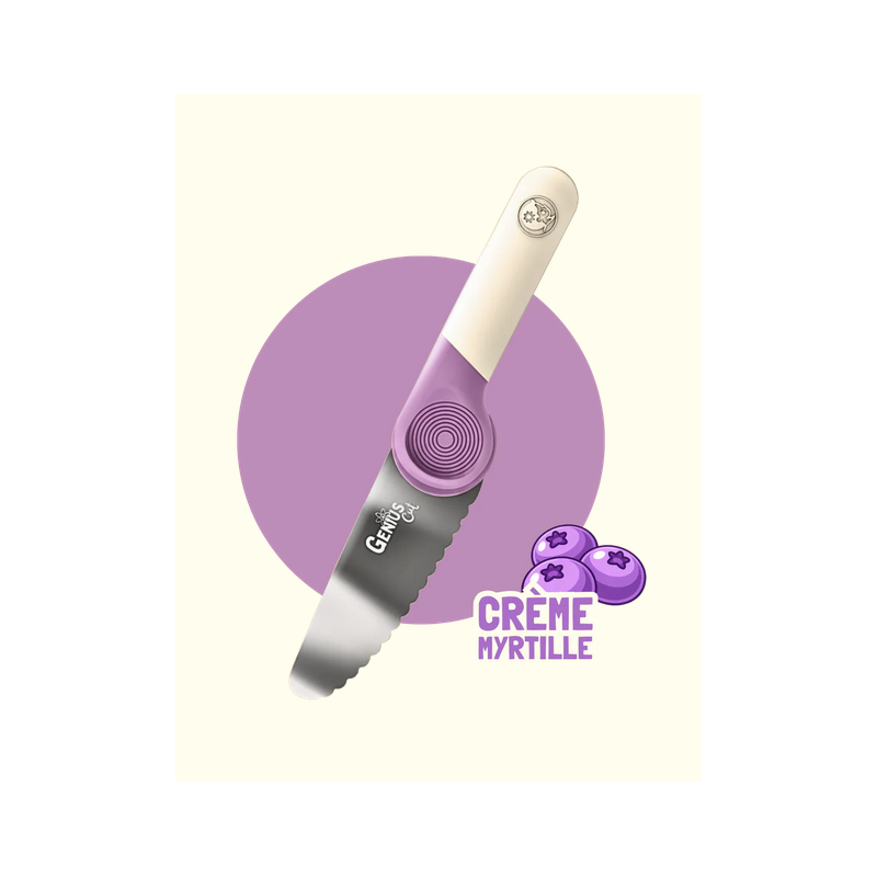 COUTEAU EDUCATIF GENIUS CUT CREME MYRTILLE - LES PETITS ARCHITECTES