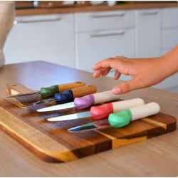 COUTEAU EDUCATIF GENIUS CUT CREME MYRTILLE - LES PETITS ARCHITECTES