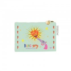 PORTE MONNAIE EN COTON VERT...