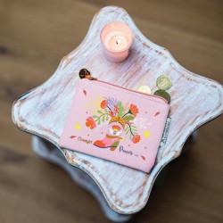 PORTE MONNAIE EN COTON ROSE FAR WEST "COWGIRL POWER" - HIRONDELLES ET COMPAGNIE