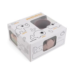 COFFRET VAISELLE SILICONE PEEKABOO ROSE - DONE BY DEER -