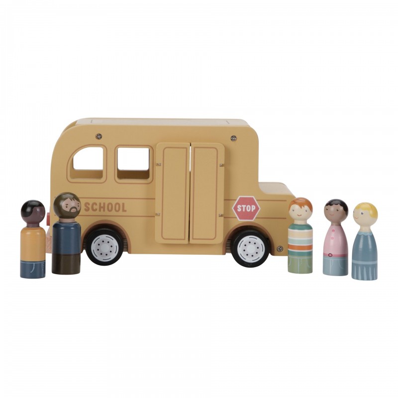 BUS SCOLAIRE EN BOIS AVEC SES FIGURINES - LITTLE DUTCH