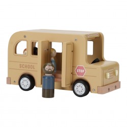 BUS SCOLAIRE EN BOIS AVEC SES FIGURINES - LITTLE DUTCH