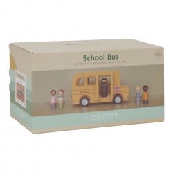 BUS SCOLAIRE EN BOIS AVEC SES FIGURINES - LITTLE DUTCH