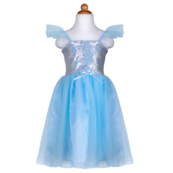 DEGUISEMENT ROBE SEQUINS BLEU 7/8 ANS - GREAT PRETENDERS