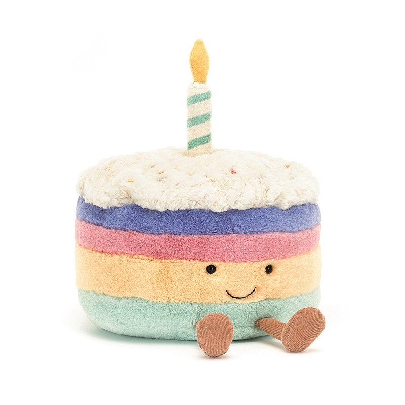 GATEAU D'ANNIVERSAIRE ARC EN CIEL AMUSEABLES RAINBOW BIRTHDAY CAKE LARGE - JELLYCAT