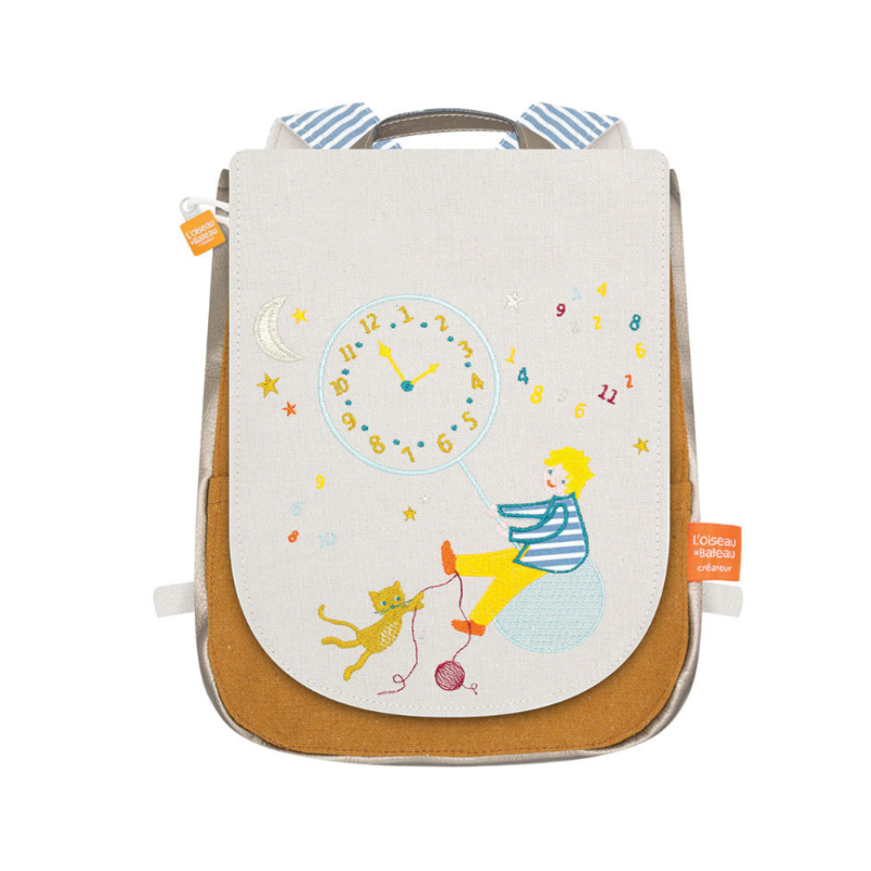 SAC A DOS GARCON ET L'HORLOGE - L'OISEAU BATEAU
