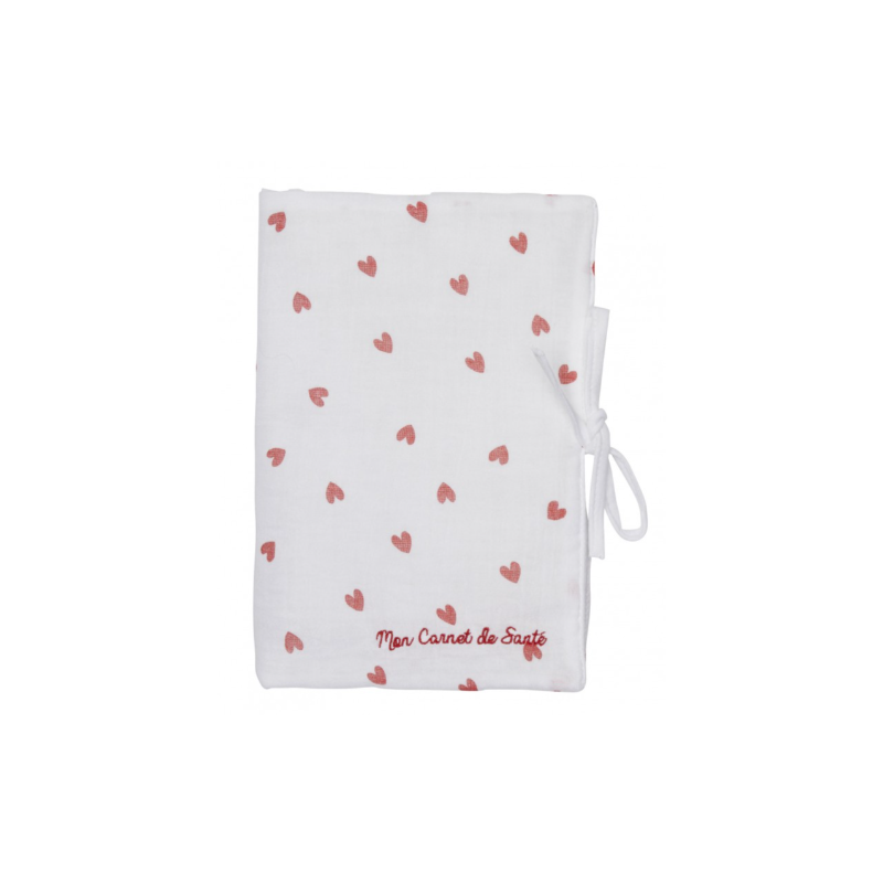 PROTEGE CARNET DE SANTE GAZE DE COTON COEURS - BB and CO