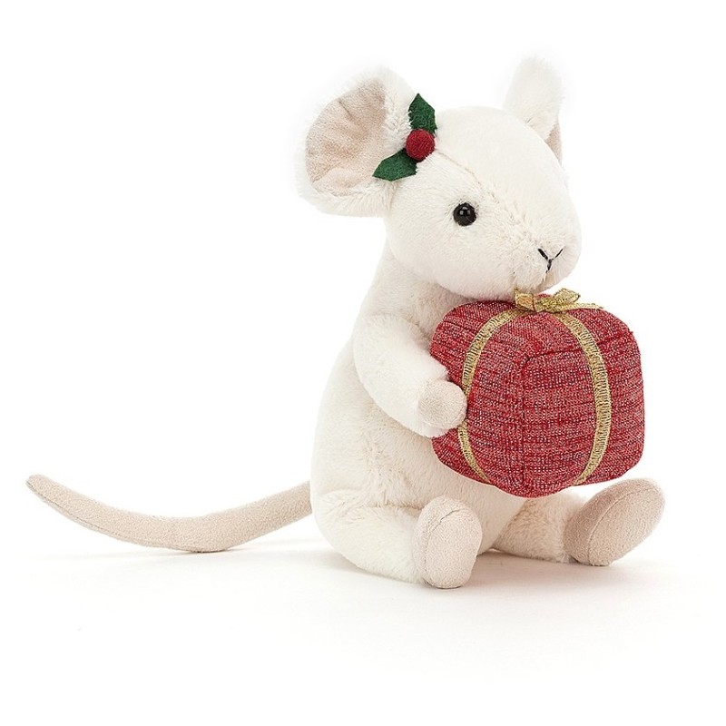 SOURIS DE NOEL AVEC UN CADEAU MERRY MOUSE WITH PRESENT - JELLYCAT