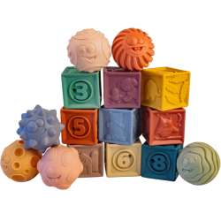 CUBES ET BALLES TACTILES EN SILICONE - MAGNI