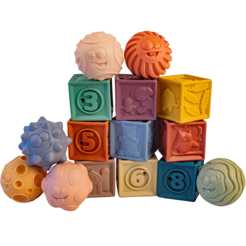 CUBES BALLES TACTILES SILICONE