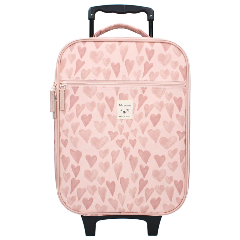 VALISE A ROULETTE ROSE COEURS - BB and CO