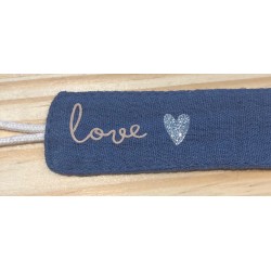 ATTACHE TETINE GAZE BLEU JEAN "LOVE" - ATELIER WAGRAM