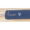 ATTACHE TETINE GAZE BLEU JEAN "LOVE" - ATELIER WAGRAM