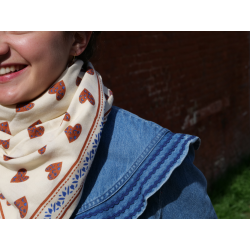 FOULARD COEUR SAUVAGE CREME - BONHEUR DU JOUR