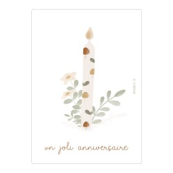 CARTE "BOUGIE" BRINDILLE -...