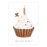 CARTE POSTALE "UNE ANNEE DE PLUS CUPCAKE" - PAPIER POETIC