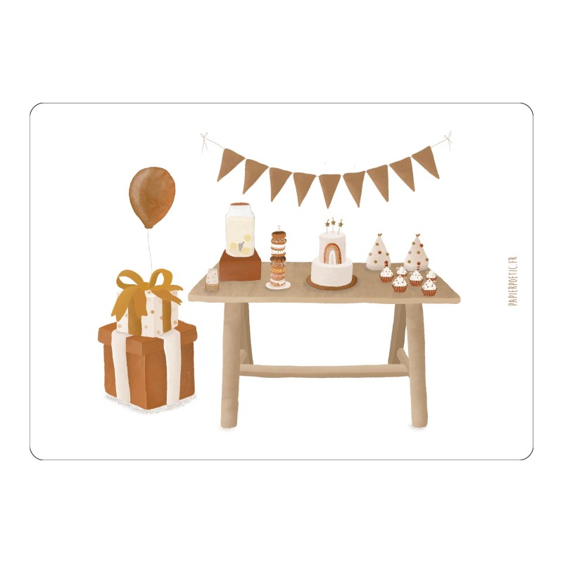 CARTE "TABLE DE FÊTE" - PAPIER POETIC