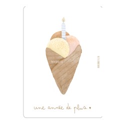 CARTE POSTALE "GLACE D'ANNIVERSAIRE" - PAPIER POETIC