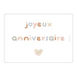 CARTE POSTALE "JOYEUX ANNIVERSAIRE PASTEL" - PAPIER POETIC