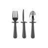 SET 3 COUVERTS ERGONOMIQUES INOX GRIS - GRABEASE