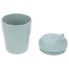 VERRE + BEC VERSEUR SILICONE BLEU - LASSIG