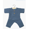 ENSEMBLE ANDREA GAZE COTON BLEU OUTREMER - MINIKANE