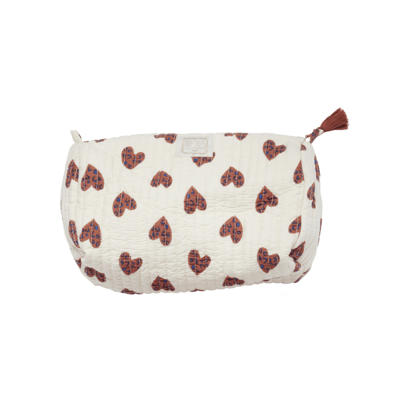 TROUSSE TOILETTE COEUR SAUVAGE ECRU - BONHEUR DU JOUR