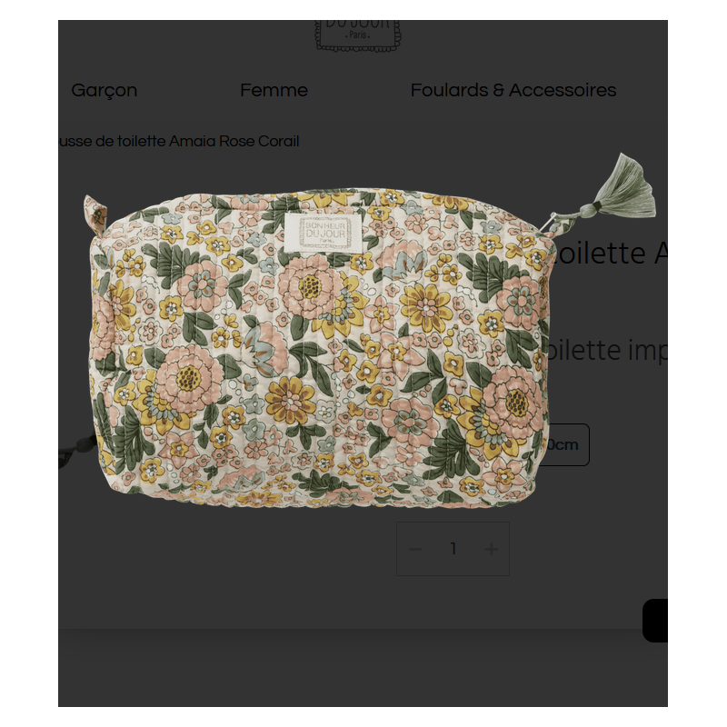 TROUSSE TOILETTE AMAIA ROSE CORAIL - BONHEUR DU JOUR