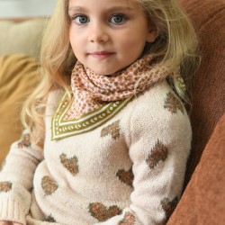 FOULARD LEOPARD SAVANE ROSE KAKI KIDS - BONHEUR DU JOUR