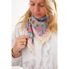 FOULARD FLEURS INDIENNES AMAIA TURQUOISE - BONHEUR DU JOUR