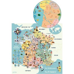 PUZZLE MAGNETIQUE CARTE DE FRANCE - VILAC