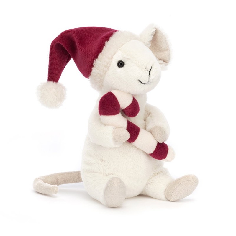 SOURIS MERRY MOUSE AVEC UN SUCRE D'ORGE CANDY CANE - JELLYCAT