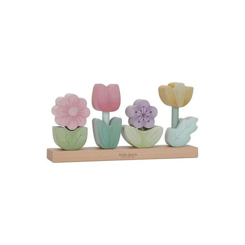 FLEURS A EMPILER EN BOIS FAIRY GARDEN - LITTLE DUTCH