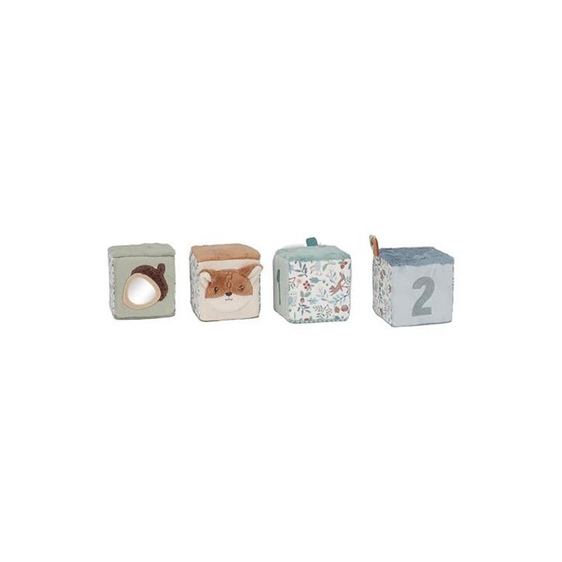 LOT DE 4 CUBES DOUX FOREST FRIEND - LITTLE DUTCH