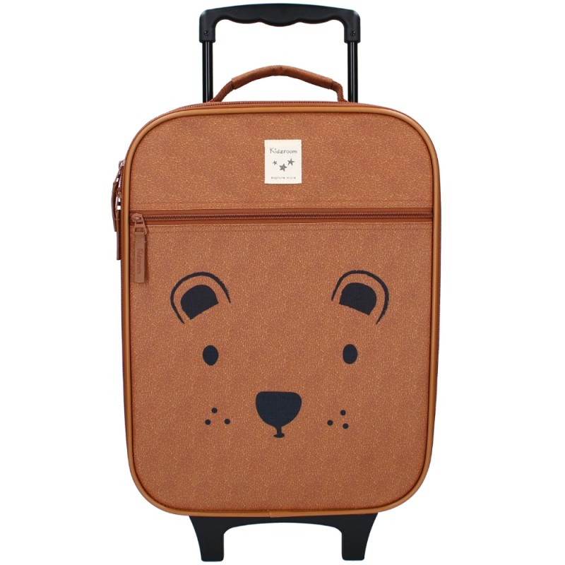 VALISE A ROULETTES CAPPUCCINO OURS - KIDZROOM