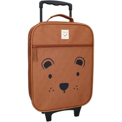 VALISE A ROULETTES CAPPUCCINO OURS - KIDZROOM