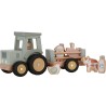 TRACTEUR AVEC SA REMORQUE ET FIGURINES E  BOIS - LITTLE DUTCH