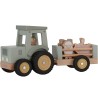 TRACTEUR AVEC REMORQUE ET FIGURINES BOIS - LITTLE DUTCH