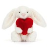 LAPIN ET SON COEUR BASHFUL RED LOVE HEART BUNNY LITTLE - JELLYCAT