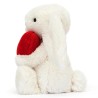 LAPIN ET SON COEUR BASHFUL RED LOVE HEART BUNNY LITTLE - JELLYCAT