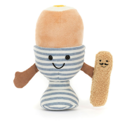 OEUF A LA COQUE ET SA MOUILLETTE AMUSEABLE EGGETHA EGG & LANCE SOLDIER - JELLYCAT