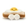 OEUF AU PLAT SUR TOAST AMUSEABLES EGGLANTINE EGG ON TOAST - JELLYCAT